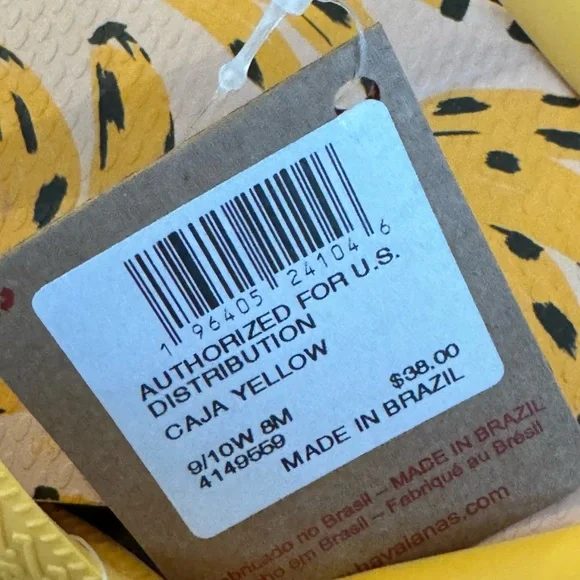 FARM RIO x HAVAIANAS Cheetah Banana Print Flip Flops - Women’s S/M & M/L - New - Picture 8 of 10